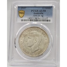 AUSTRALIA 1937 . CROWN . PCGS AU58